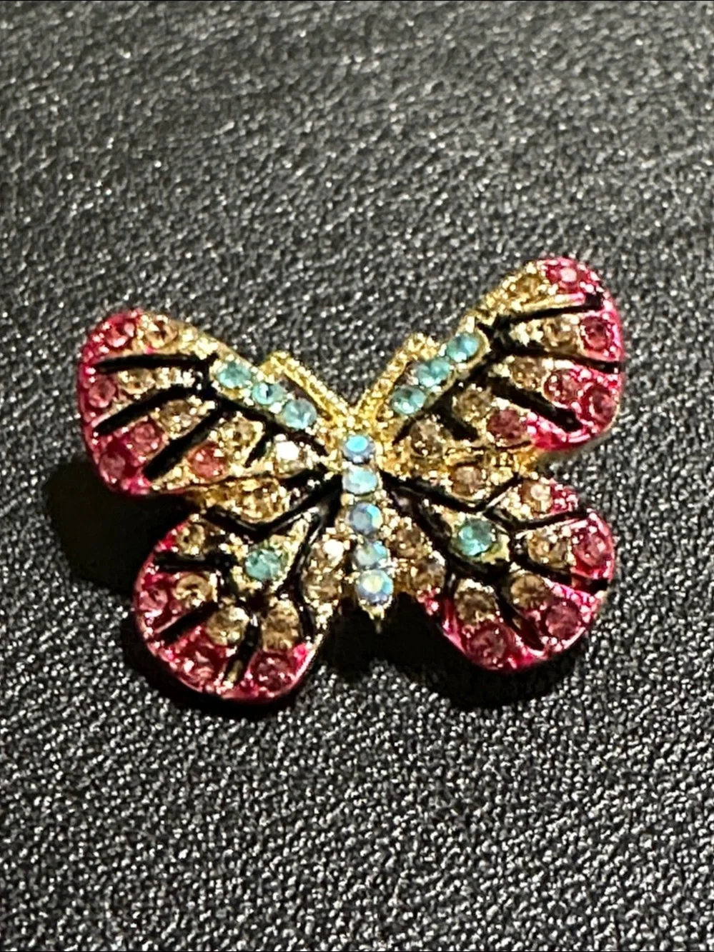 Roman 2017 Bereavement 18k Gold Plate & Crystal Accent Butterfly Brooch